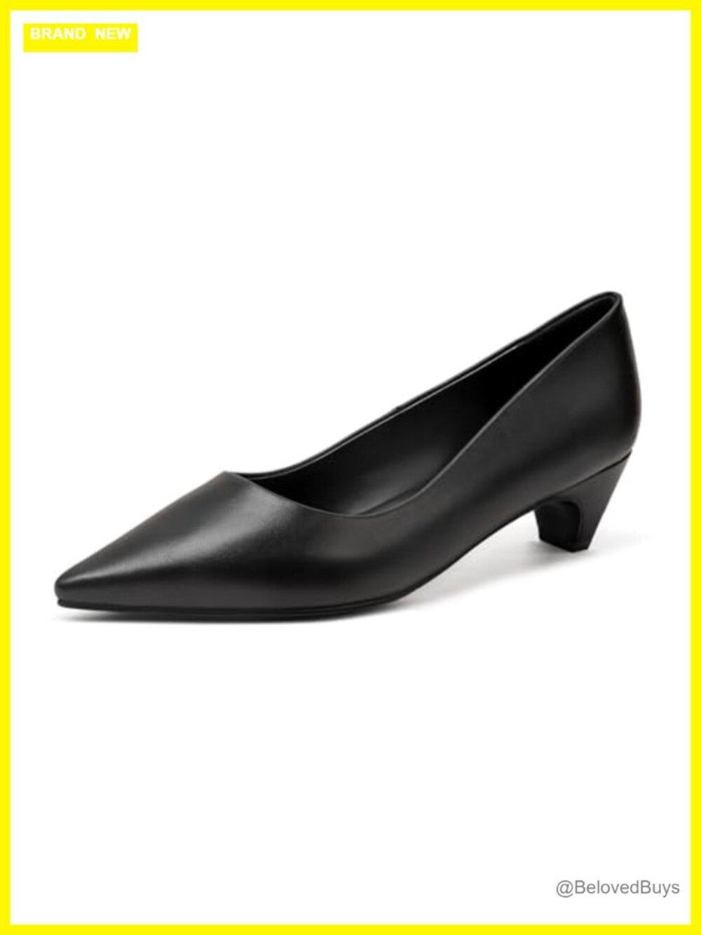 Women's Low Heel Pumps Pointed Toe Kitten Heel Faux Leather
